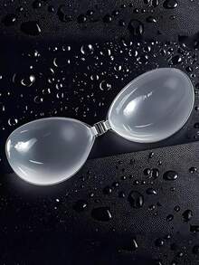 无肩带隐形胸垫 | 强力粘性硅胶丰胸贴 | 可重复使用防水硅胶无背胸贴，适合泳装、比基尼、跑步和日常穿着 - 無色 - 查看 7