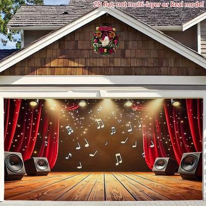 2D平面音乐横幅设计，专为大型音乐场地背景布设计，非常适合展位布置、校园庆典、生日庆典、周年纪念派对和节日装饰。多种款式和尺寸可供选择。