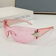 Fashionable Frameless Pentagram Y2K Personality Glasses - Black and Gray - View 3