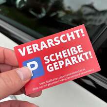 50pcs Funny German Parking Violation Tickets, Paper Material, Car, Truck, Motorcycle Prank Parking Reminder Index Cards - Writable Mischief Parking Tickets With Checkboxes - Multicolor - View 6