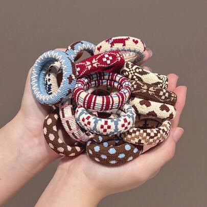 8/4 Girls Simple High Elastic Hair Ring, High, High Elasticity, Long Pull, Seamless Design, Thick Thickening, Tie The Hair Rope, Durable Horsetail Hair Rope Hair Leather Band