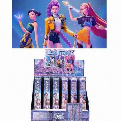 1pc 2026 Popular Girl Group Style Ballpoint Pen, Popular Manga, Cartoon And Anime Peripherals, With Super High Appearance, Smooth Writing, And Convenient And Easy-To-Use Design When Pressed.