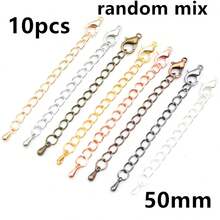 10pcs 50/70mm Length Extended Extension Tail Chains With Lobster Clasps Connector For Necklace Bracelet DIY Jewelry Making Findings Accessories - Tail Chain - View 12