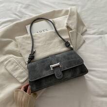 2026新款中国风法棍包，2025秋冬优雅通勤斜挎单肩腋下包 - 灰色 - 查看 12