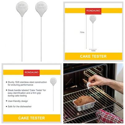 Cake Tester Stainless Steel 7.9 Inch 2 Pack Baking Skewer For Cake Doneness And Endurance Testing