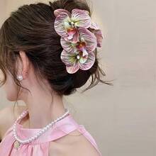 1 pieza Pinza de pelo con flor degradada, Pinza de pelo bohemia dulce, Adecuada para mujeres - B - Ver 8
