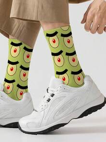 1双360度复活节男士袜子——趣味十足的卡通图案，柔软舒适，弹性极佳，这款时尚休闲街头嘻哈风360度袜子非常适合作为压缩袜、情人节袜或宽松的孕妇袜。 - 彩色 - 查看 2