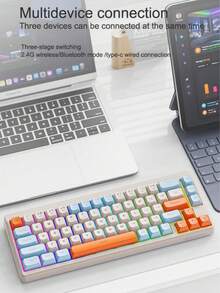 M68 无线蓝牙三模式机械键盘，配备游戏/办公静音 PBT 键帽，赠送 Wolf - 查看 6