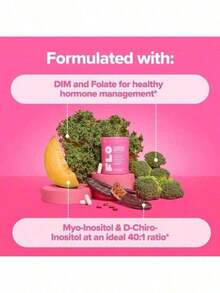 Hormone Balance & Cycle Support Vitamins By FLO: Supplement For Women With Myo-Inositol & D-Chiro-Inositol (40:1 Ratio), DIM, And Folic Acid - 1 PACK - 查看 5