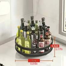 1pc 360 Degree Rotatable & Adjustable Kitchen Countertop Organizer Rack, Multi-Function Spice, Condiment, Cosmetic Storage Holder - Multicolor - View 8