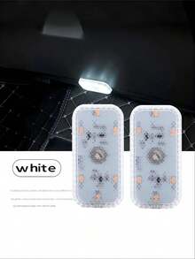 1//2/4pcs Car LED Ambient Lights, Footwell Lights & Interior Decor Lights. RGB Mini Wireless Stick-On Lights For Car Ceiling And Foot Area. First Use: Turn On The Switch And Charge Fully First(Random Style) - 彩色 - 查看 20