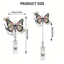 1个兽医专用可伸缩身份识别徽章卷轴，带旋转鳄鱼夹 - 多色 - 查看 2