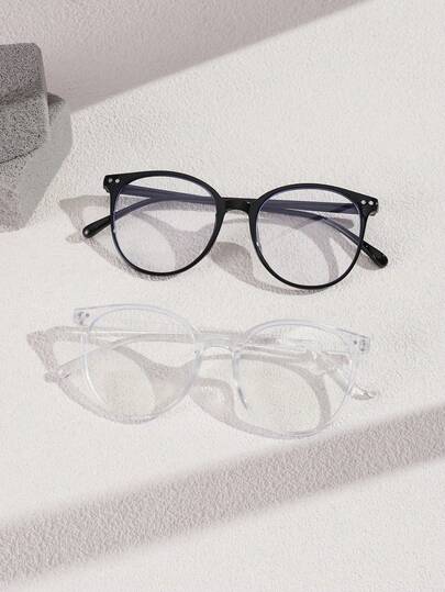 2pcs/1pc Round Glasses, Suitable For Both Men And Women, Are Ideal For Students To Wear After Returning To School. They Can Be Used For Activities Such As Computer Reading, Playing Games, Watching TV Or Using Mobile Phones.