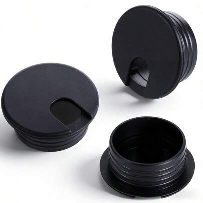 3PCS Desk Grommet, U - Shaped Desk Wire Hole Insert, ABS Plastic Desks Hole Cover, Desks Cable Holes Cover For Office, School, Home, Computer Equipment Cable Cord Organizer (Black, 1.5Inch)