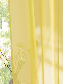 1 tấm rèm voan màu vàng trong suốt trang nhã, thiết kế có túi luồn thanh treo, phù hợp cho phòng ngủ, phòng khách, nhà bếp, phòng tắm, trang trí nhà hiện đại, vách ngăn phòng đa chức năng. - Màu vàng - Xem 3
