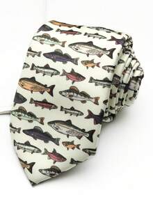 1 pieza Corbata informal impresa hecha a mano y unisex, adecuada para la calle, el uso diario, fiestas y como regalo - Multicolor - Ver 12