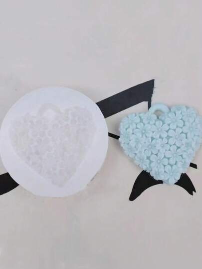 新款心形吊坠硅胶模具，DIY装饰，香氛石，石膏小雕像，礼品硅胶模具