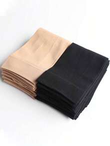 1/5/10/20双装女士薄袜，夏季隐形水晶丝袜，防勾丝，耐穿，防滑，无缝，裸色透明，适合秋季穿着 - 彩色 - 查看 10