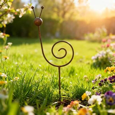 1pc Rusty Metal Snail Plant Support Stake/Minimalist Garden Decor Ground Stake - Suitable For Countryside Style Yard, Lawn And Garden Decor Snail Sculpture, Great Gift For Family And Colleagues