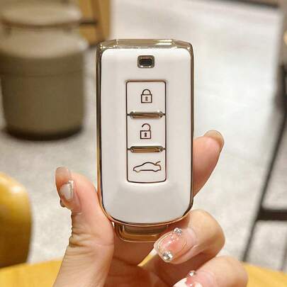 1 ชิ้น 3 ปุ่ม ฝาครอบกุญแจรถยนต์ TPU, เหมาะสำหรับอุปกรณ์เสริม Mitsubishi Outlander Lancer Mirage