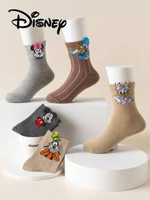 Disney 5双装迪士尼儿童袜子，迪士尼米奇家族公主可爱春夏儿童袜，可爱3D米妮中筒袜，韩版卡通男童夏季透气婴儿袜，儿童礼物袜 - 彩色 - 查看 9
