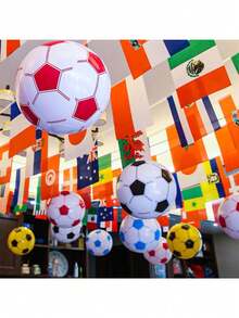 1 pieza, Balón de fútbol inflable, Pelota de playa decorativa inflable de PVC para piscina, Pelota deportiva acuática, Balón publicitario inflable, Copa Mundial, Balón de fútbol inflable para agua, Esencial para verano, playa, piscina, vacaciones y viajes - balón de fútbol inflable - Ver 3