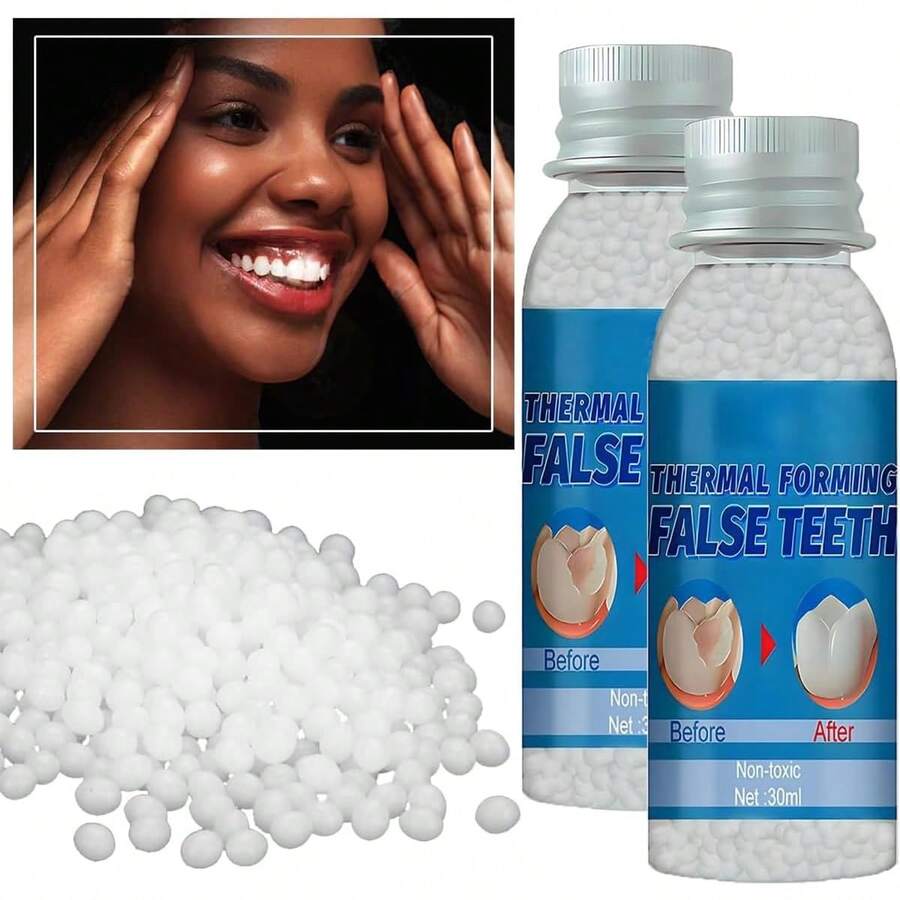 Provisional Tooth Repair Kit, Provisional Fake Teeth Replacement Kit For Provisional Restoration Of Missing & Broken Teeth Replacement Dentures, DIY Heat Fit Beads. CNHU - 1pcs - 查看 1