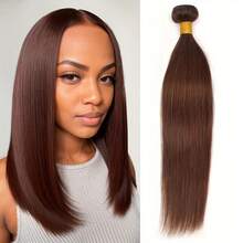 4号直发巧克力棕色1/3/真人发束，真人发编织发片，Remy真人发接发，女士专用，90-95克/束 - S4 - 查看 33
