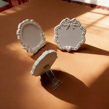 Giá trưng bày bông tai ren kiểu Pháp cổ điển (1/3 chiếc), giá đỡ bông tai chạm khắc hình hoa, giá trưng bày bông tai cho cửa hàng trang sức, đạo cụ chụp ảnh. - trắng - Xem 4