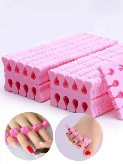 100pcs Pink Nail Form Tips - Nail Art Accessories, Comfortable Finger Separators, Ideal For Beginners, Back To School Season