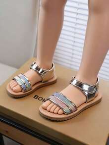 1 Pair Girls' Summer New Soft Bottom Fashion Versatile Outdoor Non-Slip Beach Sandals - Gold - View 1