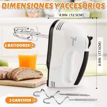 Batidora de Mano neuhaus, potencia de 100 watts,  7 Velocidades con aspas de Acero Inoxidable Batidores y Gancho De Masa, Agitadores Electrico con Turbo para Batir Huevos, Harina, Mantequilla y mas - Tipo de Enchufe A USA (110-127V) - Ver 2