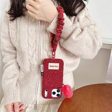 Cute Gingham Patterned 1pc INS Style Patterned Phone Lanyard, Elastic Cord, Cute Girl Wrist Strap, Anti-Lost CCD Keychain Pendant Spring Gift - Multicolor - View 6