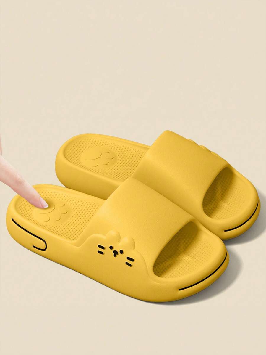 2026新款可爱猫咪拖鞋，女士室内家居浴室防滑防臭/情侣鞋/情人节礼物 - 黃色 - 查看 1