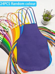 1-24pcs Long Sleeve Waterproof Art Smocks, Suitable For Teenagers And Artists - Durable Non-Woven Polyester Fabric, Perfect For Classroom, Kitchen, Crafts And Party Activities, Children's Art Supplies, Craft Aprons, Fun Designs, Easy Care Non-Woven Fabric, Applicable For Kitchen, Classroom, Community Events, Parties, Arts And Crafts Painting Activities - Multicolor - View 16