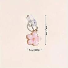Nút bịt lỗ chống bụi hình giọt dầu hoa anh đào Sakura Hyuna, thuộc dòng sản phẩm hợp kim, tương thích với cổng sạc /Type-C, quà tặng mùa xuân. - Vàng hồng - Xem 3