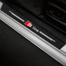 1 buc/set autocolante din fibră de carbon pentru Audi A1 A2 A3 A4 A5 A6 A7 A8 Q1 Q2 Q3 Q4 Q5 Q6 Q7 Q8 TT, autocolant protector pentru pragul ușii, autocolant rezistent la zgârieturi, autocolant protector, bandă de protecție auto, bandă de protecție pentru bara de protecție auto - A - Vizualizare 1