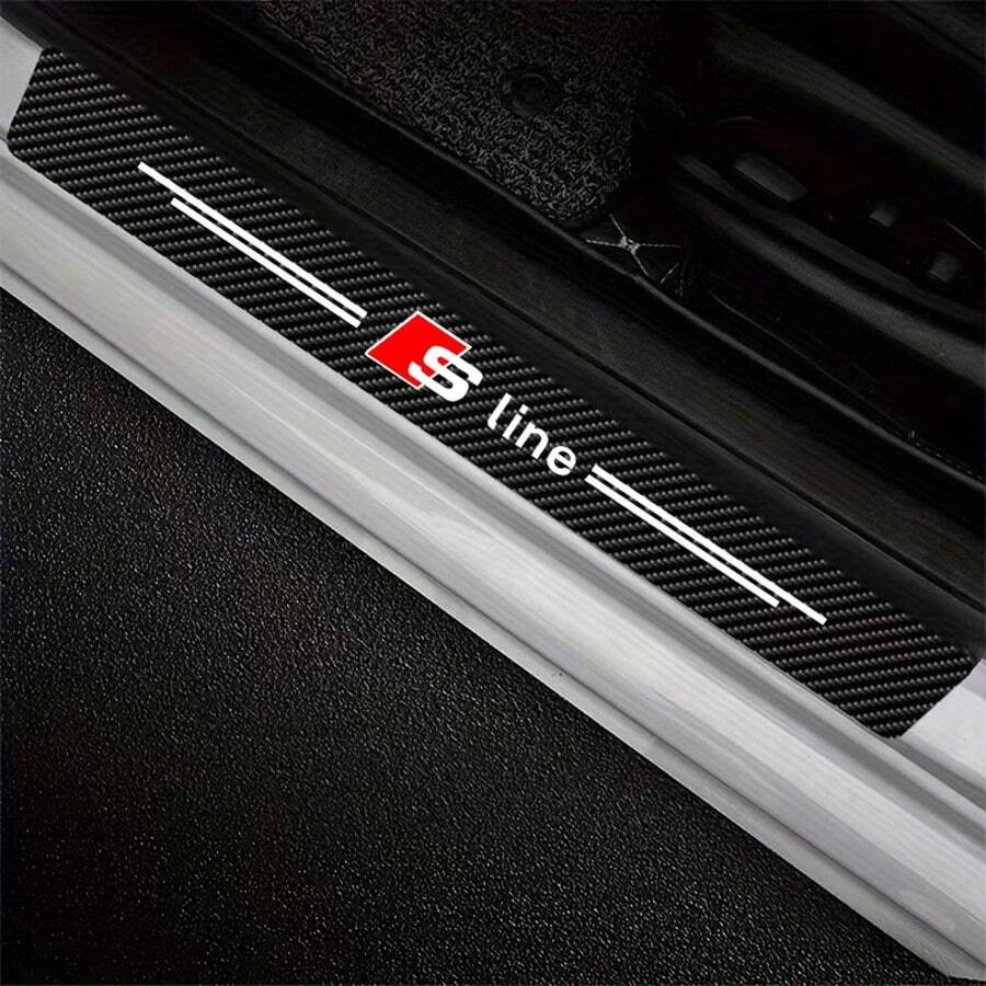 1 buc/set autocolante din fibră de carbon pentru Audi A1 A2 A3 A4 A5 A6 A7 A8 Q1 Q2 Q3 Q4 Q5 Q6 Q7 Q8 TT, autocolant protector pentru pragul ușii, autocolant rezistent la zgârieturi, autocolant protector, bandă de protecție auto, bandă de protecție pentru bara de protecție auto - A - Vizualizare 1