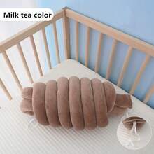 1 pieza Parachoques de cuna hecho a mano con bola de cuerda trenzada (5m), Barrera de para cama de bebé - Multicolor - Ver 15