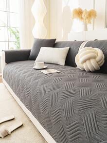 1pc Waterproof Sofa Cover, Breathable And Soft, Machine Washable, Pet-Friendly, Durable For All Seasons, Suitable For 1/2/3/4 Seater Sofa Armrest Backrest - Grey - View 5