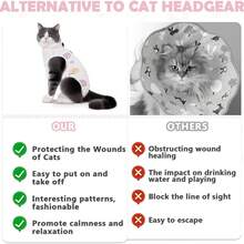 PETCHIC Soft Thin Cat Spay/Neuter Surgery Suit, Breathable Cat Recovery Suit, Anti-Licking E-Collar Alternative & Skin Disease Vest (Pink Alpaca) - Watermelon Pink - View 9