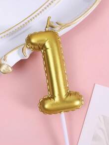 1件金色花卉裝飾 手繪生日數字0-9生日蠟燭 生日蛋糕裝飾 生日派對裝飾 適用於生日、週年紀念、性別揭曉派對、單身女派對、畢業典禮 - 金色 - 查看 14