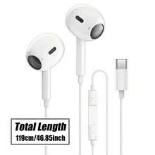 Type-C 入耳式耳机 | 防噪音、立体声、音量控制，兼容 15、16、17、Air 16、Plus 16、Pro Max 及大多数 USB-C 设备，适用于手机和电脑的有线耳机，支持数字解码的 Type-C 耳机，手机入耳式耳机，游戏耳机，防噪音，高品质音频，强劲低音，彩色立体声耳机，男女皆宜，适合作为礼物，兼容 15 Pro Max A55 FE - 查看 4