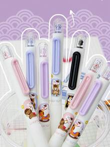 3支装牛猫图案中性笔，0.5毫米速干黑色墨水，创意猫爪设计办公用品 - 預設 - 查看 7