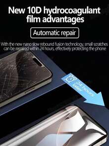 Hydrogel Screen Protector 2pcs Anti-Dust Water Gel Screen Protector Compatible With Iphone 17 Pro Max 6.9 Inch Fit For 17 Pro/17/17 Air/16 Pro Max/16/16 Pro/16 Plus/15 Pro Max/15/15 Pro/15 Plus/14 Pro Max/14/13 Pro Max/12/11 HD Clear Gel Screen Protector Support Fingerprint Unlock Ultra-Thin Self-Healing Easter Spring Gift - Clear - View 5