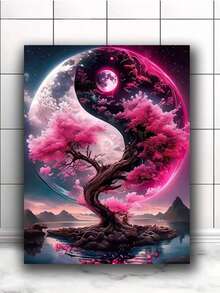 钻石马赛克树景新品DIY绘画月亮丙烯工艺材料刺绣太极手工爱好独特礼物手工礼物 - 圓鑽 - 查看 2