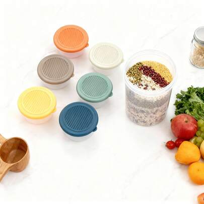 2/6 Pcs Cute Cartoon Pattern Plastic Sauce Cup With Lid, Portable Sealed Seasoning Dish, Condiment Container, Salad Tomato Mustard Sauce Storage Container, Reusable Sauce Dish, Suitable For Student And Adult Use In Home, School, Dorm, Office, Outdoor Camping, Picnic,Travel