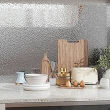 1卷银色自粘铝箔墙纸 - 防水PVC厨房防油贴纸，适用于台面、橱柜、家具 - 純色 - 查看 8