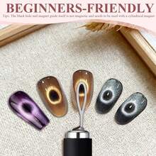 3 Pieces Multi-Functional Cat Eye Shape Nail Set, Nail Polish/UV Gel Cat Eye Design Supplies, Easily Create Cat Eye French Shape, Manicure Salon Essential Nail Supplies Nail Tools - Multicolor - View 2