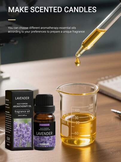 1瓶10毫升油溶性香氛精油。这款香氛精油可用于香薰机、加湿器、香水制作、蜡烛制作、香皂调味、除臭，10毫升室内香薰机，按摩持久留香，薰衣草香型。